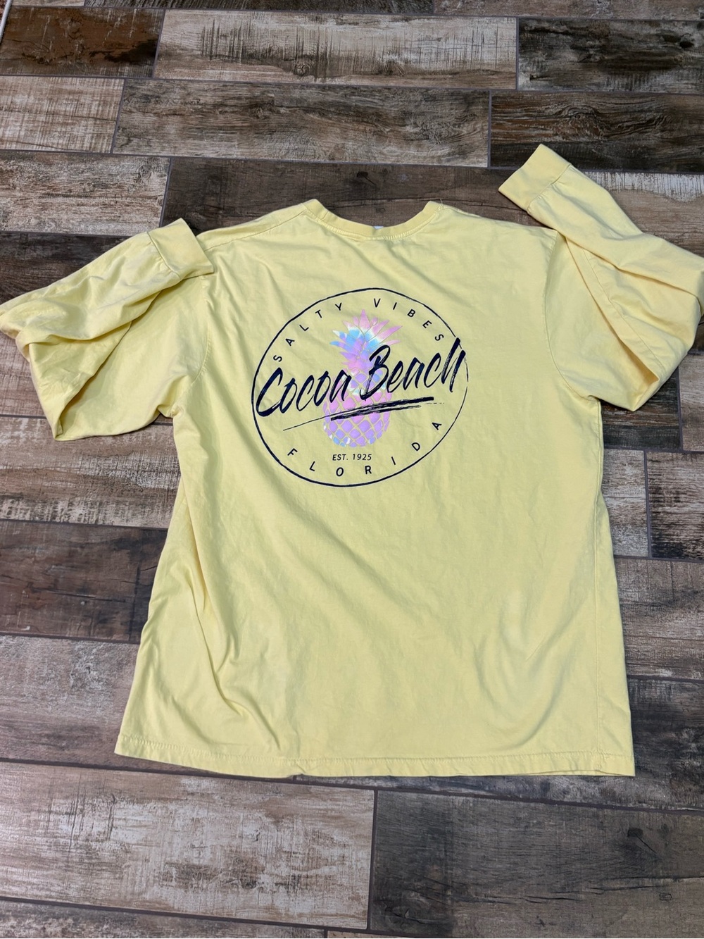 Spicy Tuna Yellow Long-Sleeve Tee with Chest Logo